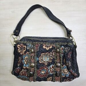 Vintage Mary Frances Embellished Floral Beaded Handbag Purse
